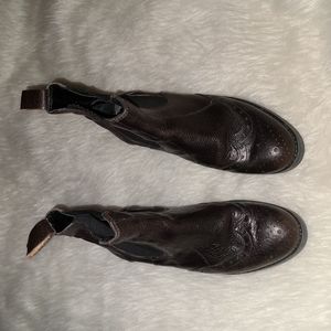 Anna Fidanza S. 36 Made In Italy  Brown Leather Oxford  Booties